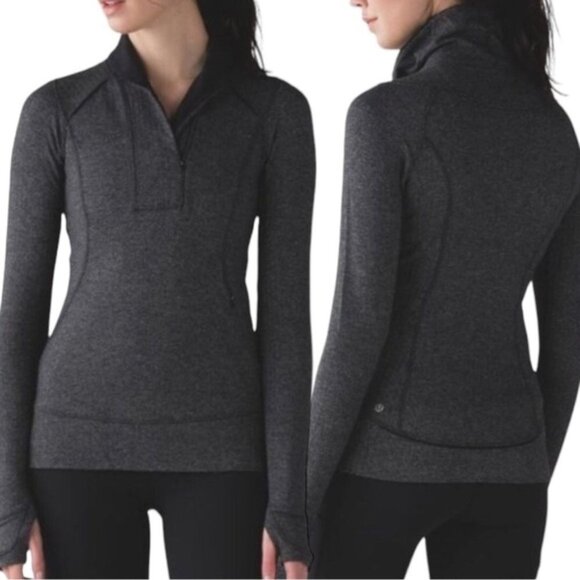 Lululemon Think Fast Pullover Size 4 Heathered Herringbone - Picture 1 of 12